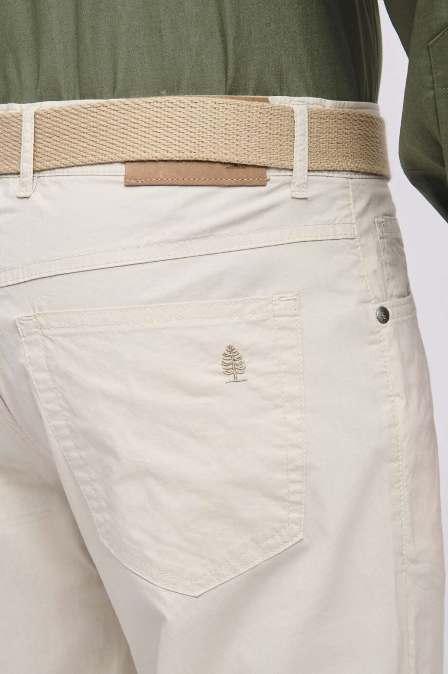 Pantalon corte jean regular de poplín
