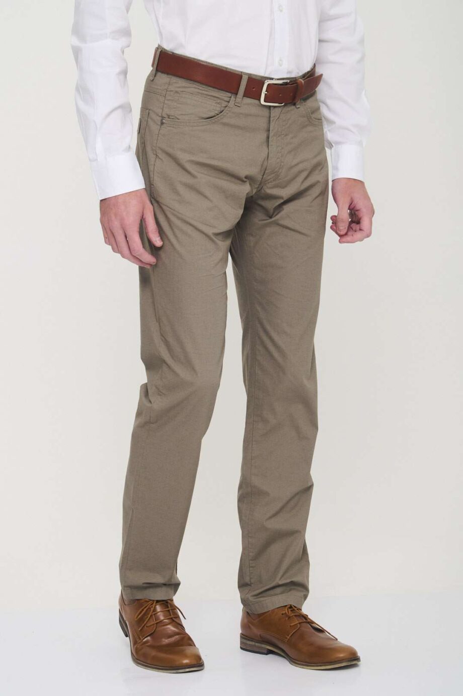 Pantalon corte jean regular de poplín