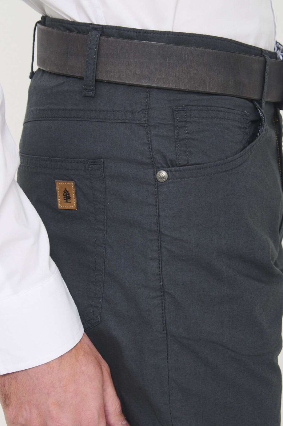 Pantalon corte jean regular de poplín