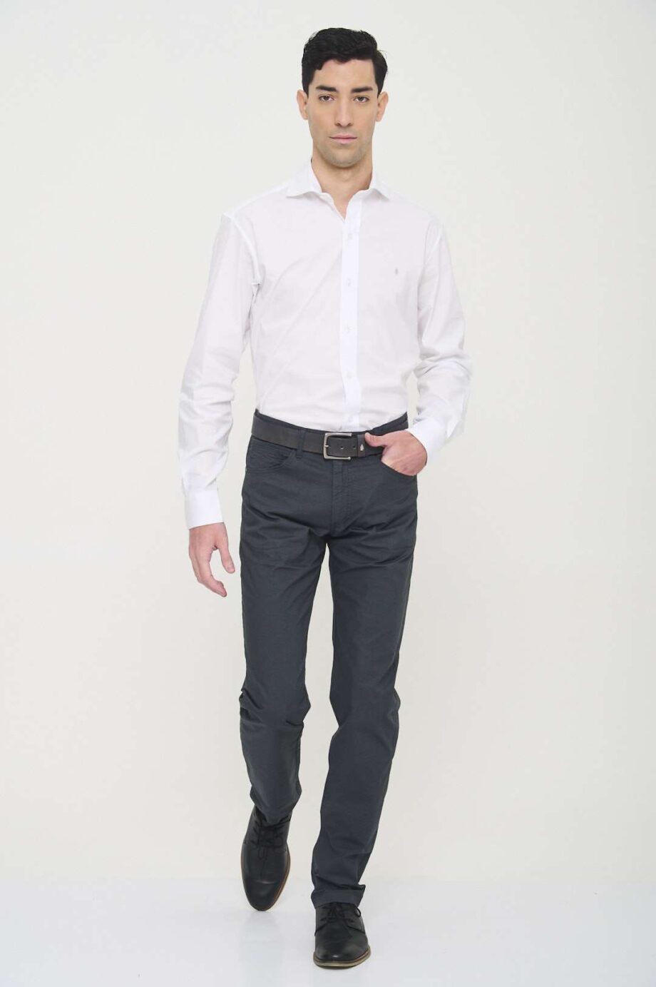 Pantalon corte jean regular de poplín