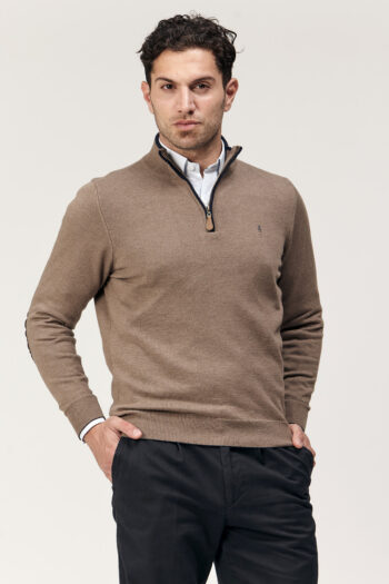 Sweater medio cierre de lana liviana