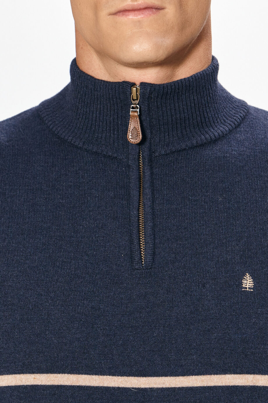 Sweater medio cierre rayado