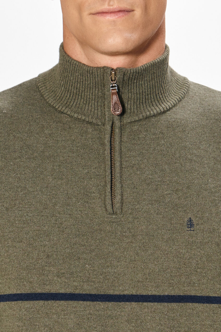 Sweater medio cierre rayado