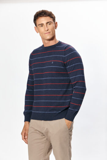 Sweater cuello O a rayas