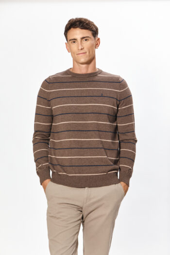 Sweater cuello O a rayas