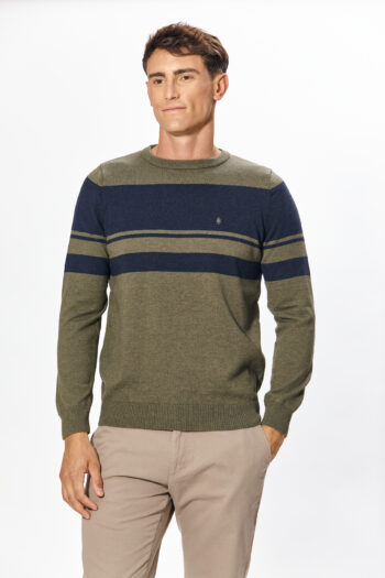 Sweater cuello O rayado