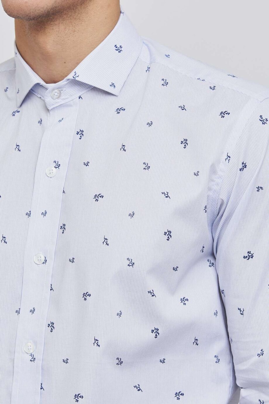 Camisa slim fit estampada de algodón