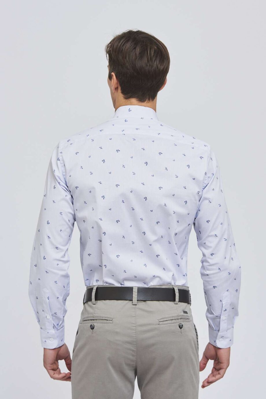 Camisa slim fit estampada de algodón