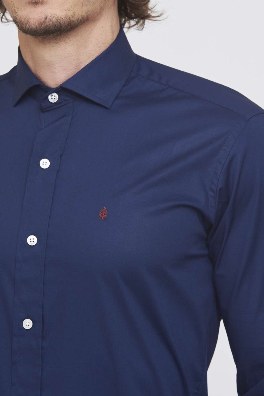 Camisa slim fit de poplin