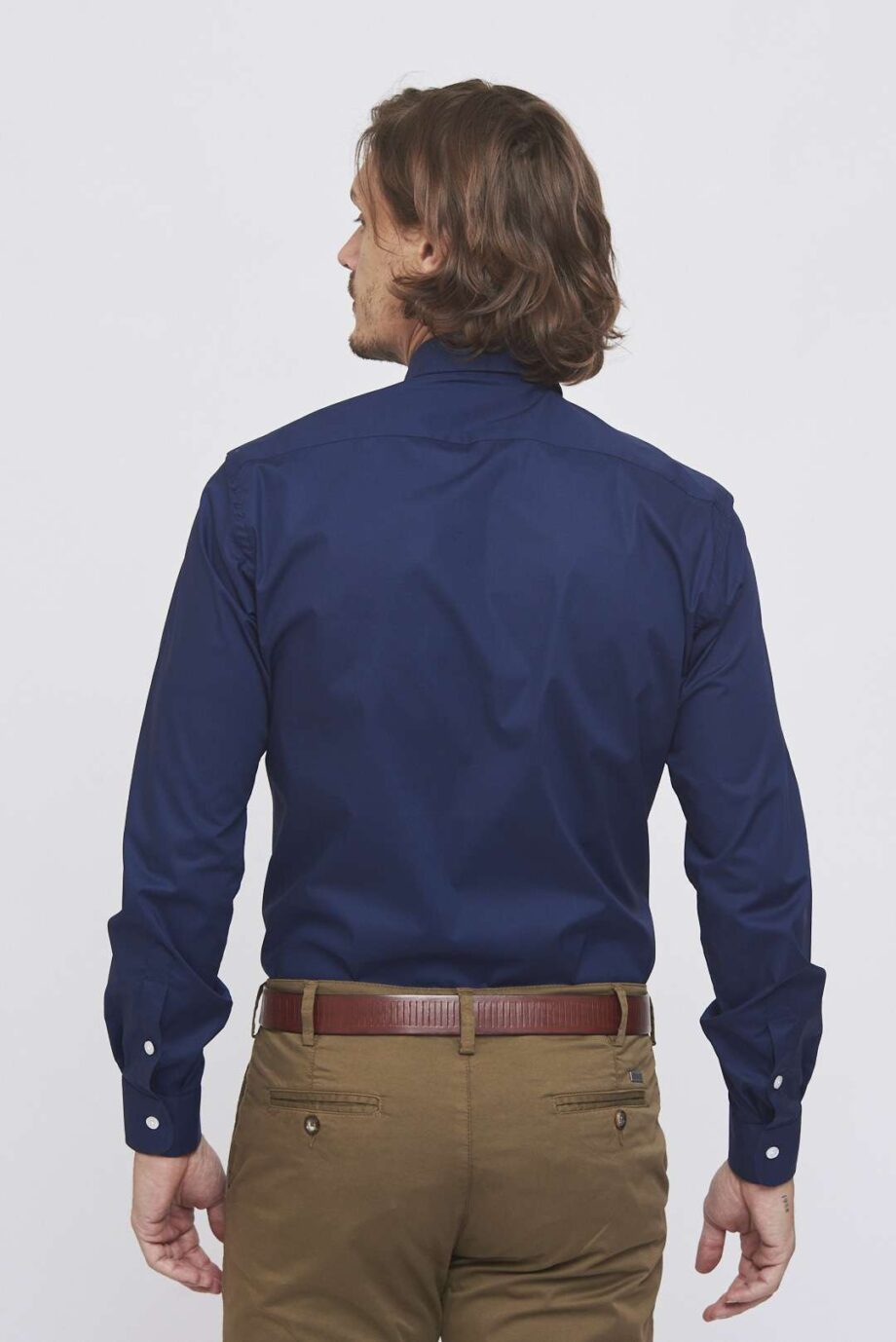 Camisa slim fit de poplin