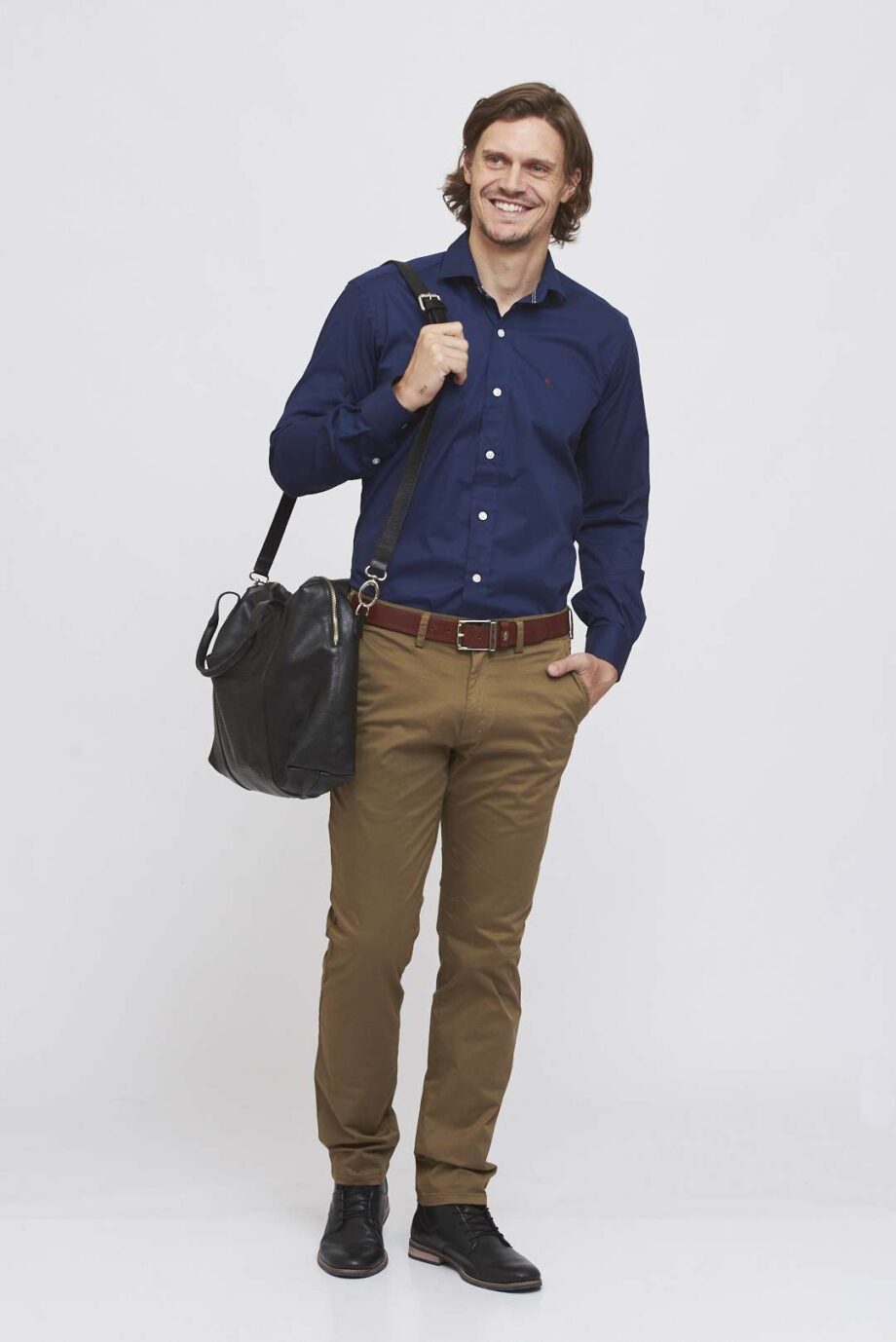 Camisa slim fit de poplin