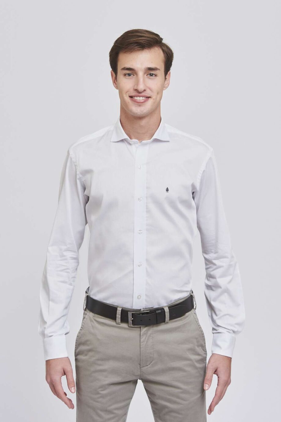 Camisa slim fit estampada de algodón