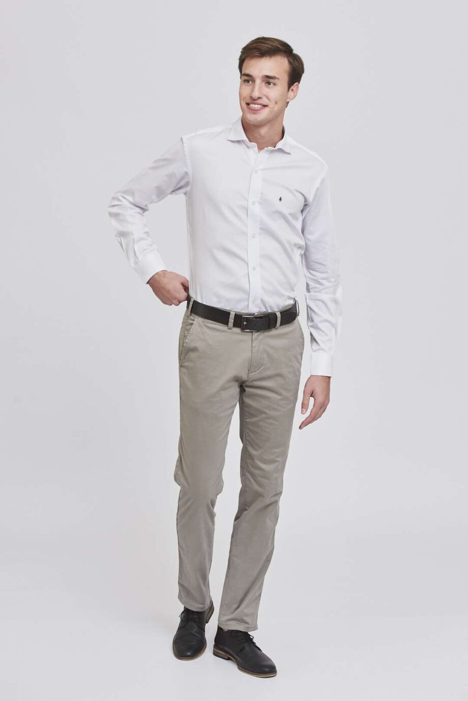 Camisa slim fit estampada de algodón