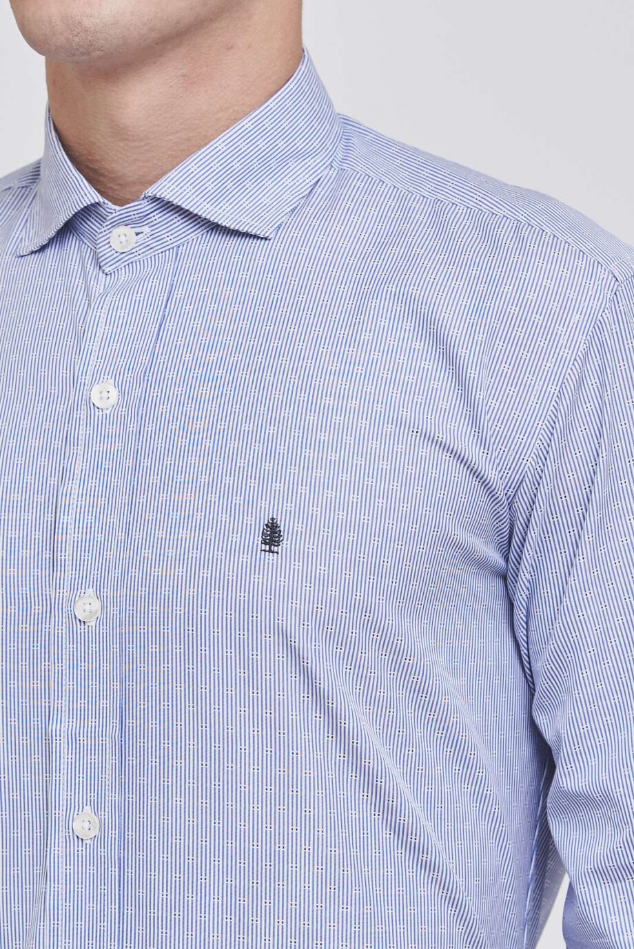 Camisa slim fit fantasía de algodón