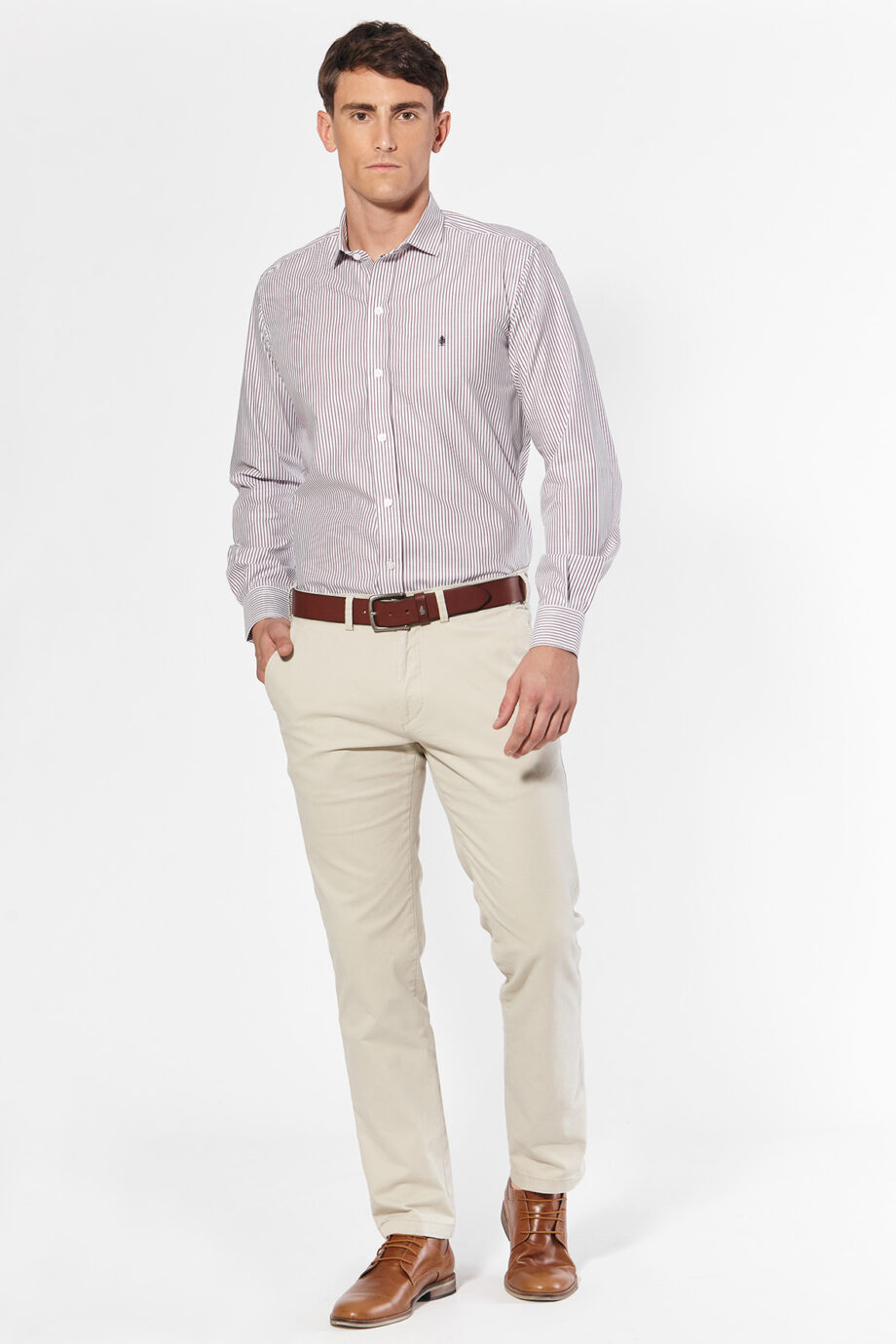 Camisa slim fit a rayas