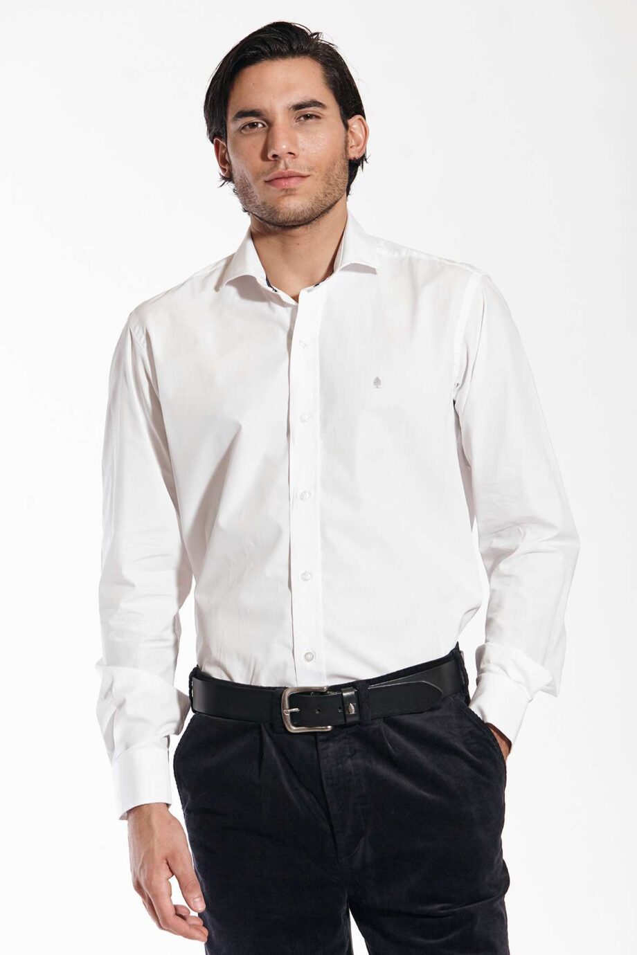 Camisa slim fit de poplin