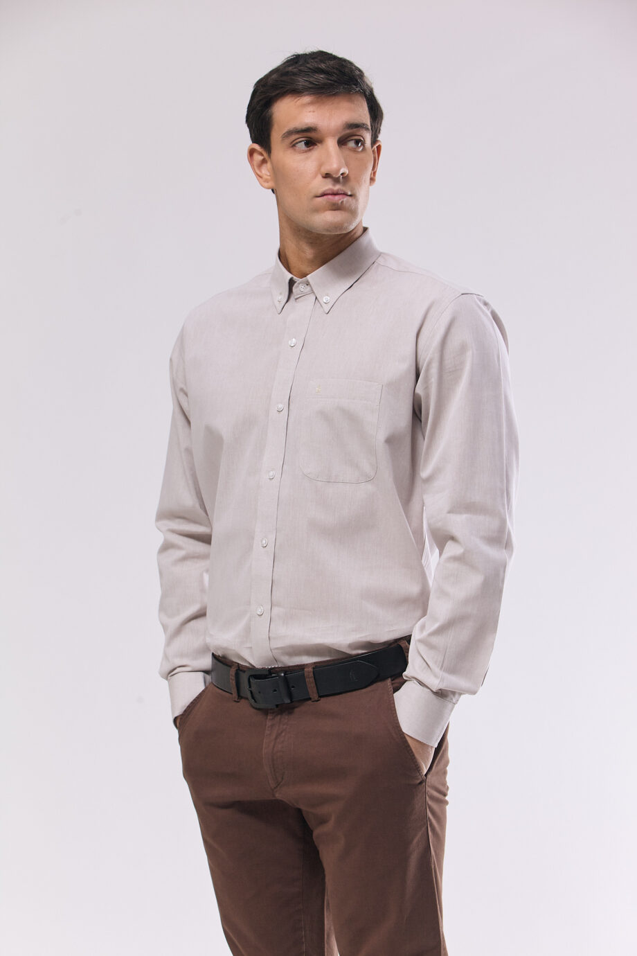 Camisa regular fit de mico oxford