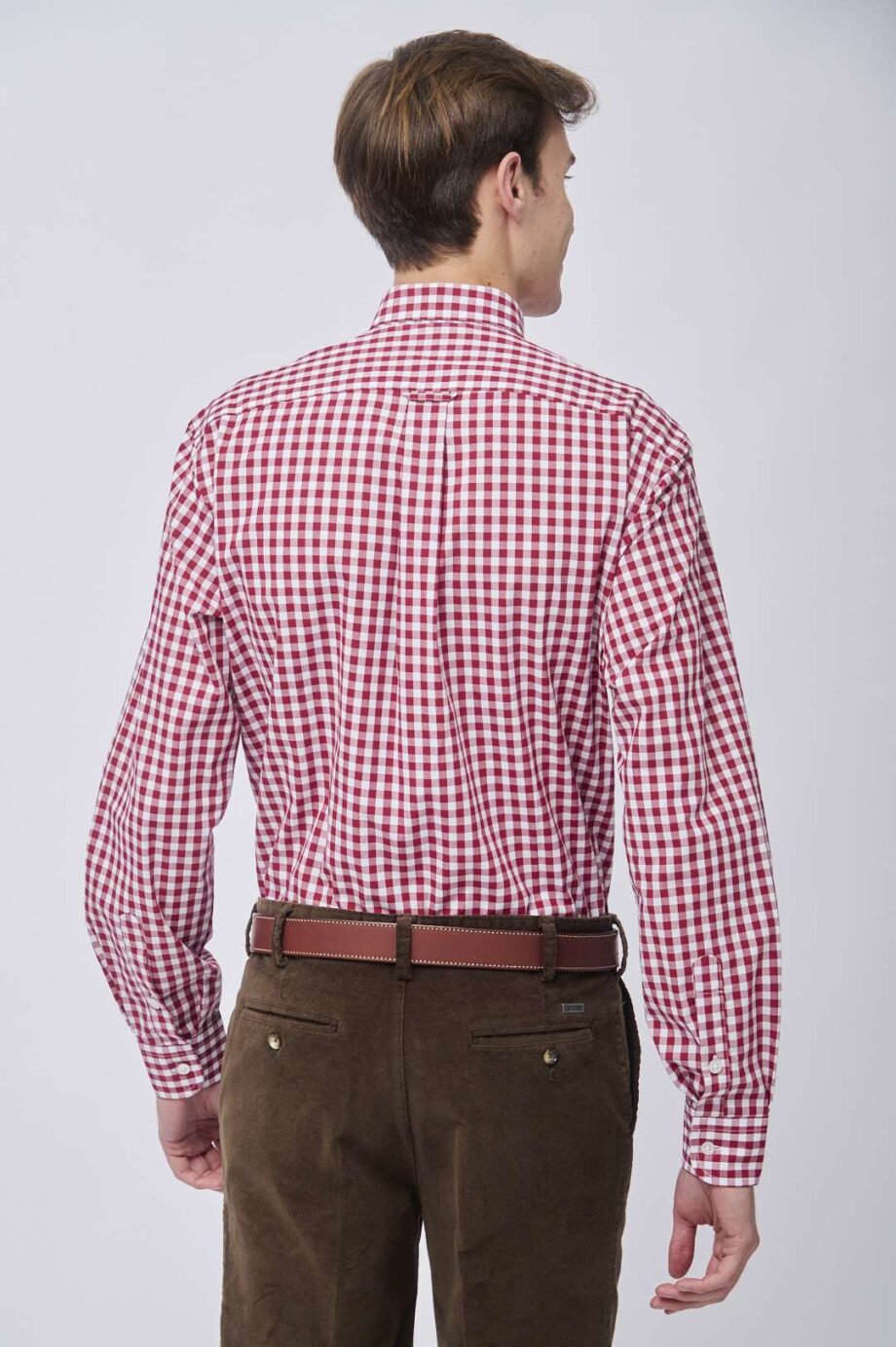 Camisa regular fit a cuadros de algodón