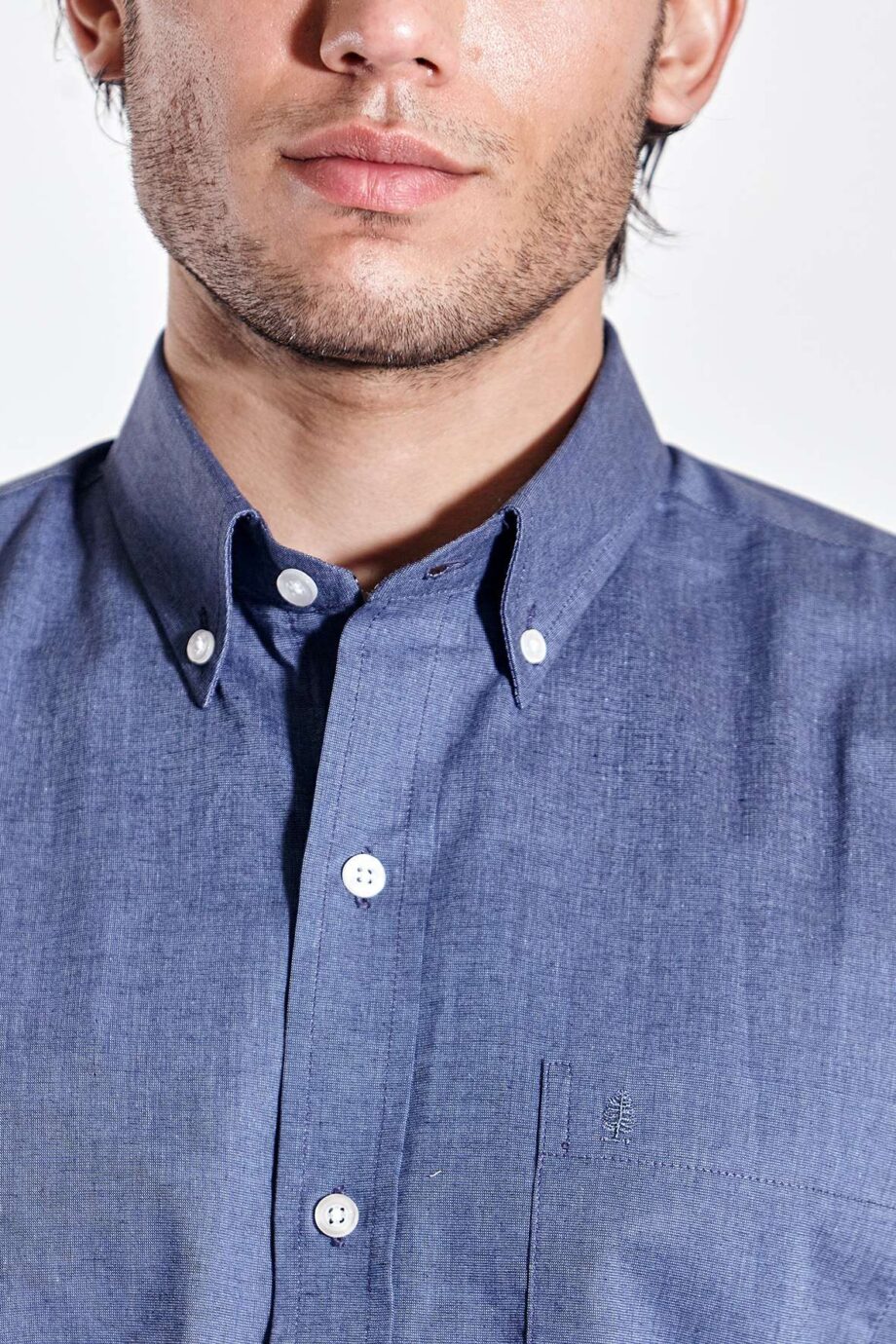Camisa regular fit de algodón fil a fil