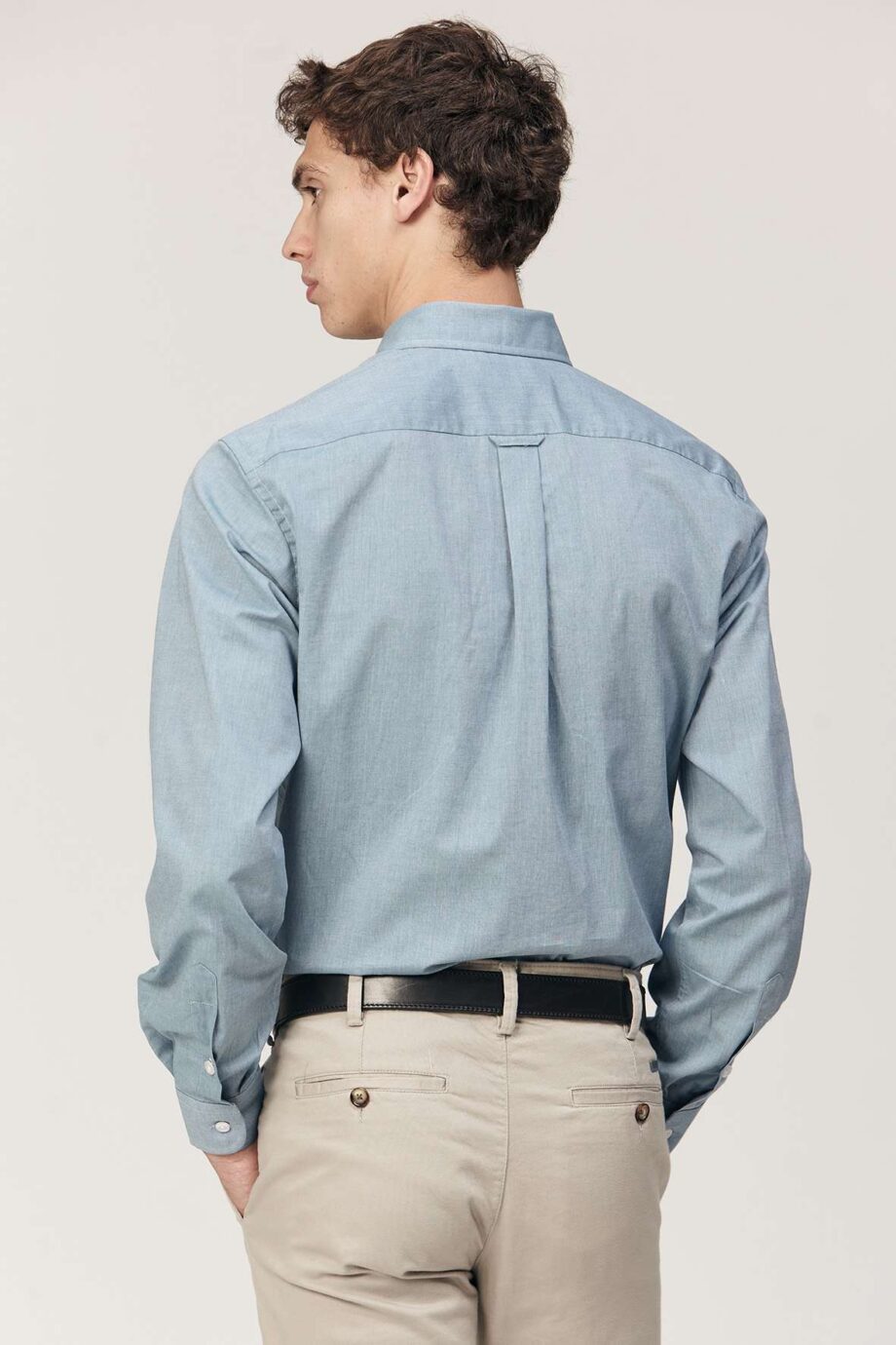 Camisa regular fit de algodón fil a fil
