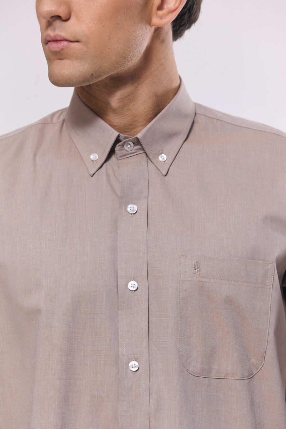 Camisa regular fit de algodón fil a fil