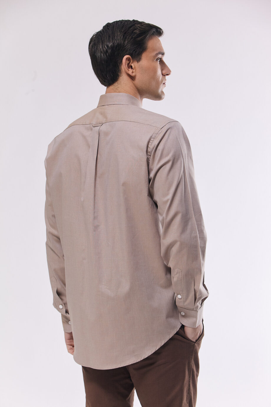 Camisa regular fit de algodón fil a fil
