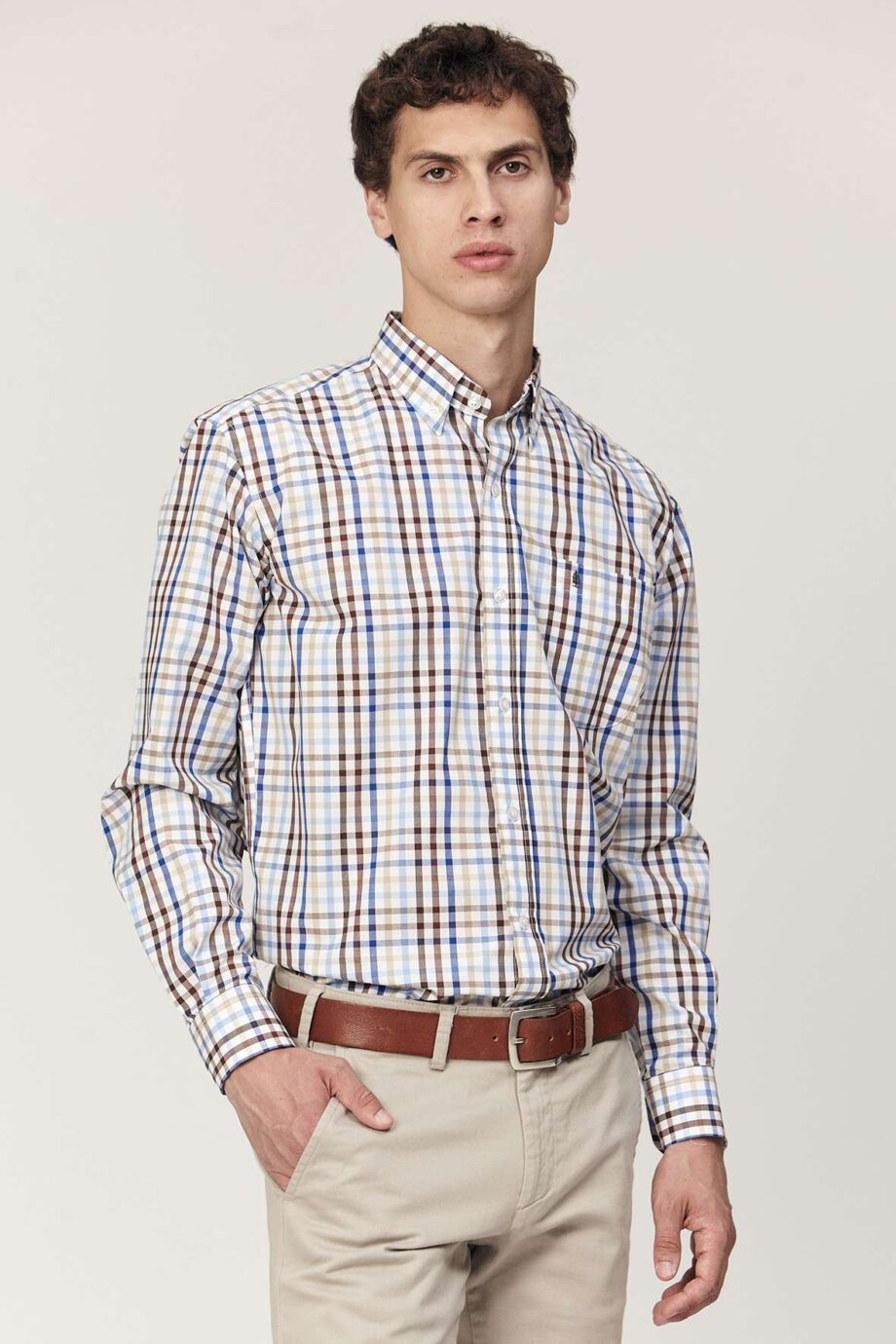 Camisa regular fit a cuadros