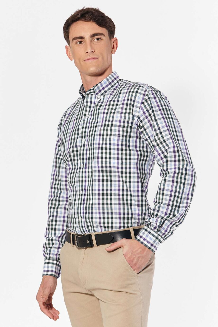 Camisa regular fit a cuadros