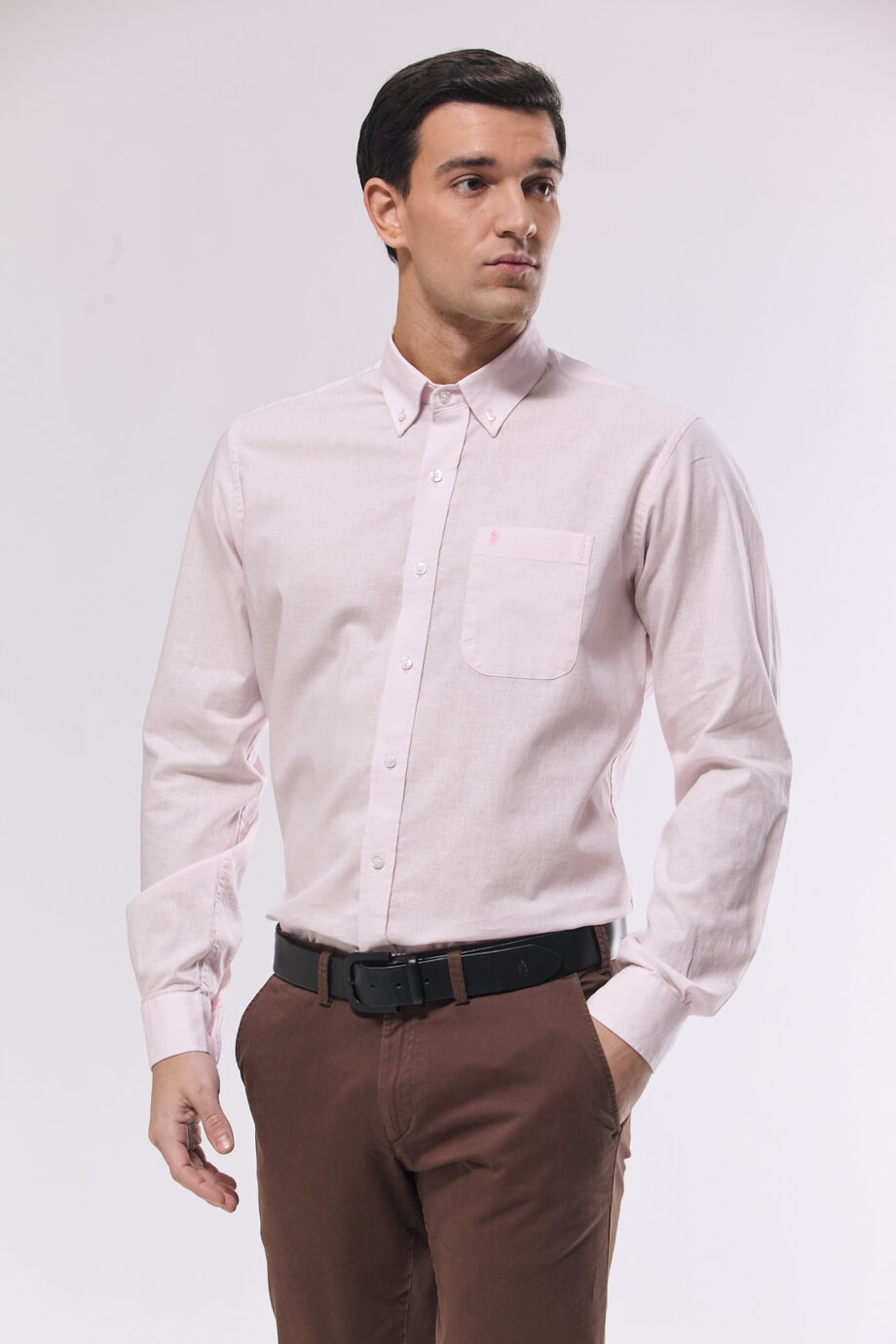 Camisa lisa regular fit