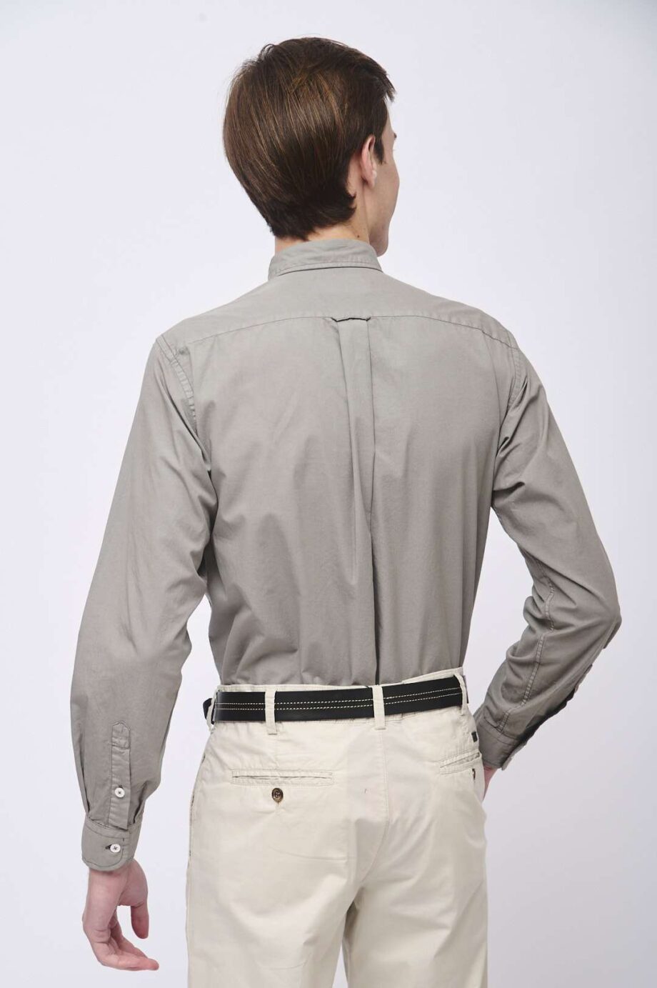 Camisa regular fit de poplin teñido