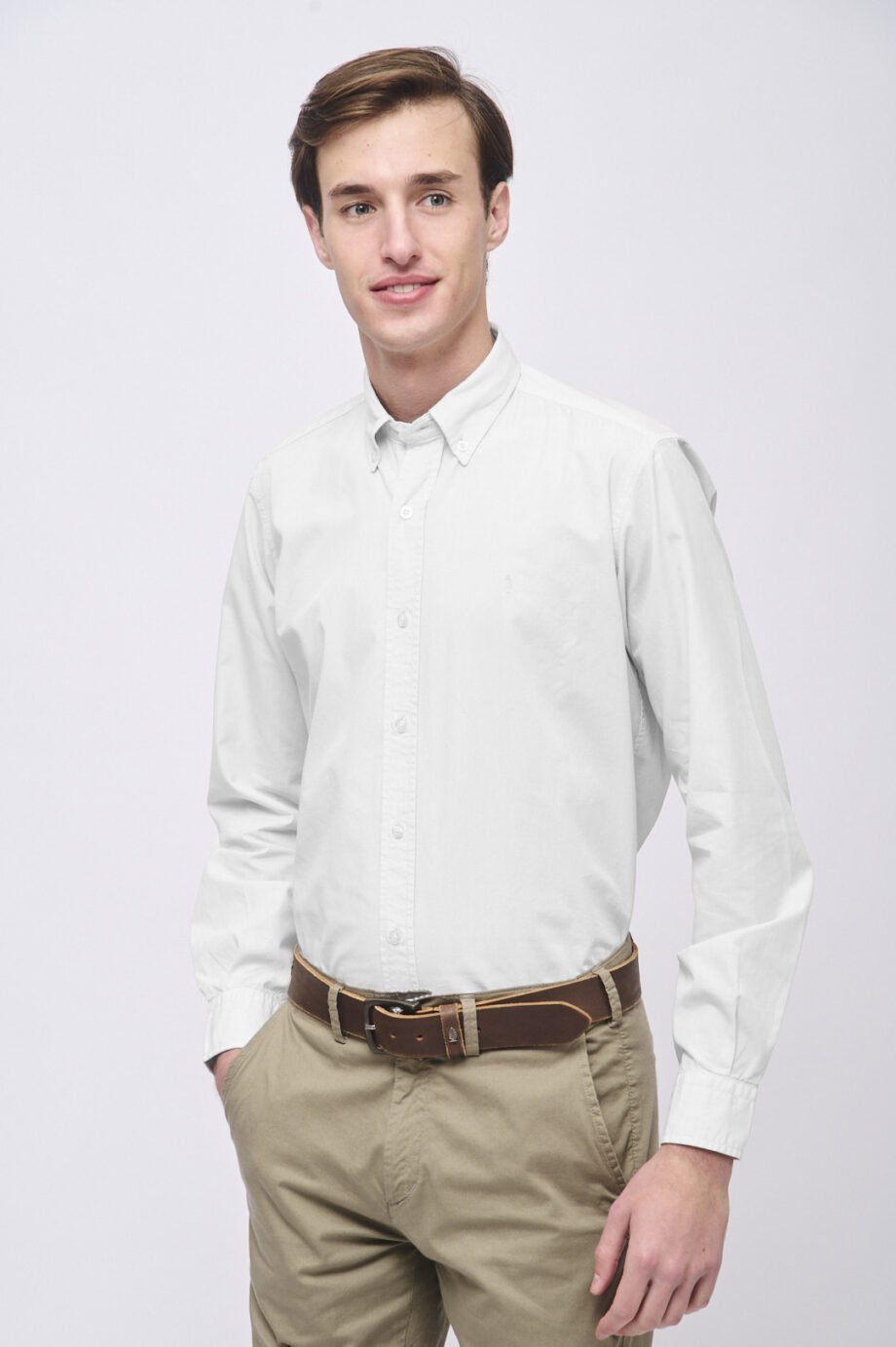 Camisa regular fit de poplin
