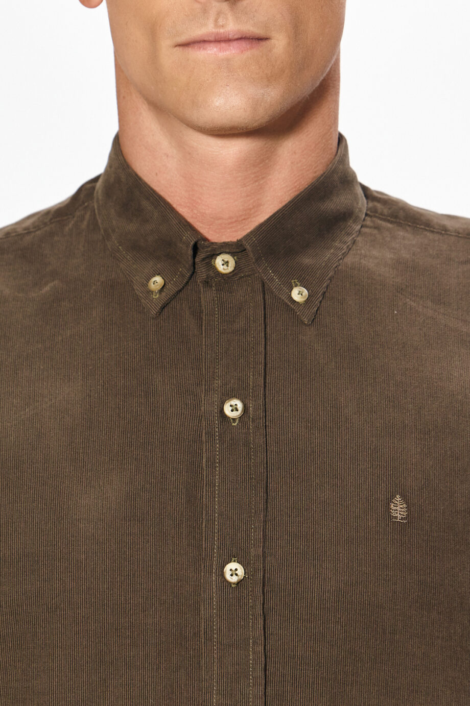 Camisa regular fit lisa sin bolsillo