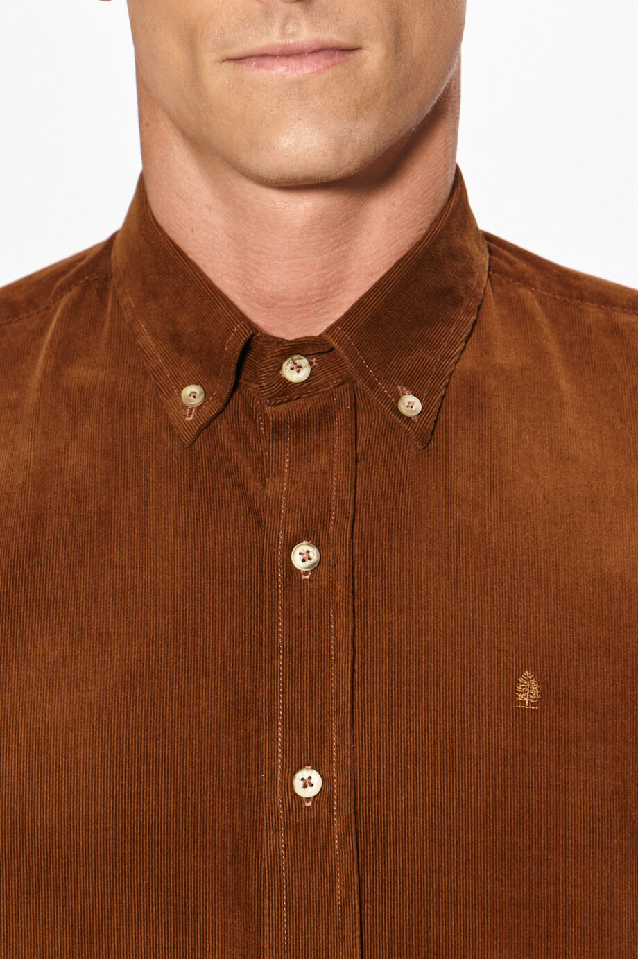 Camisa regular fit lisa sin bolsillo