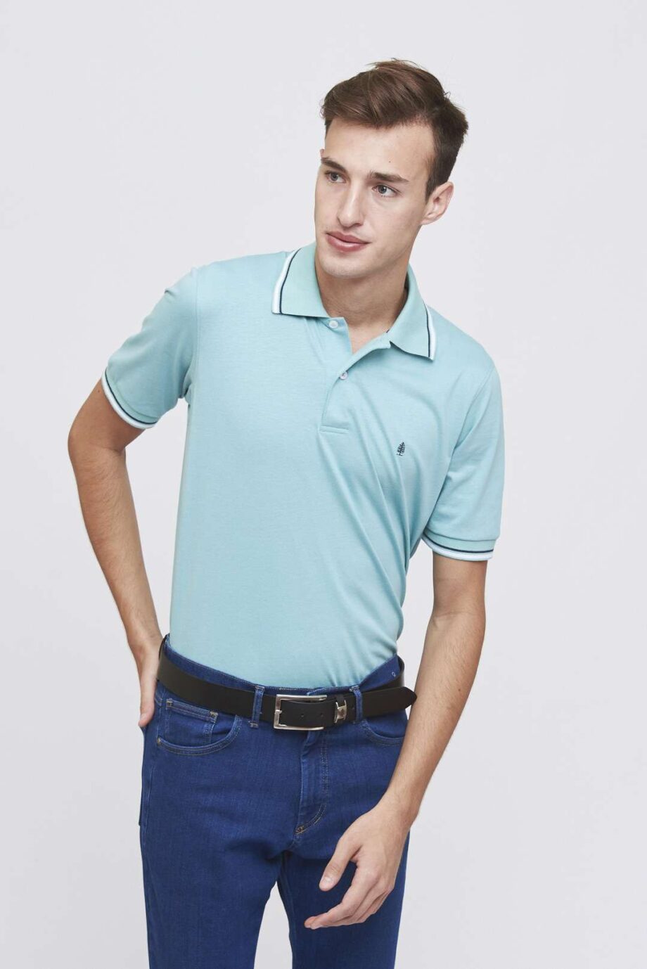 Polo jersey pima con vivos
