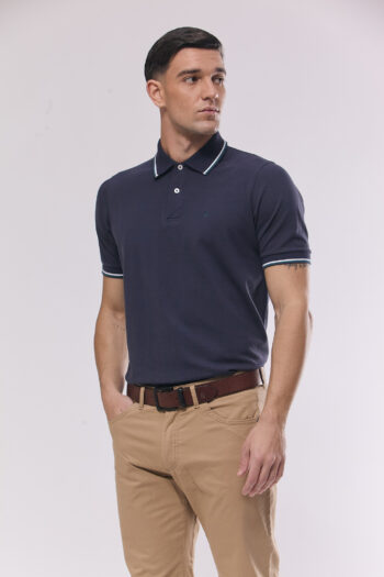 Polo piqué pima con vivos