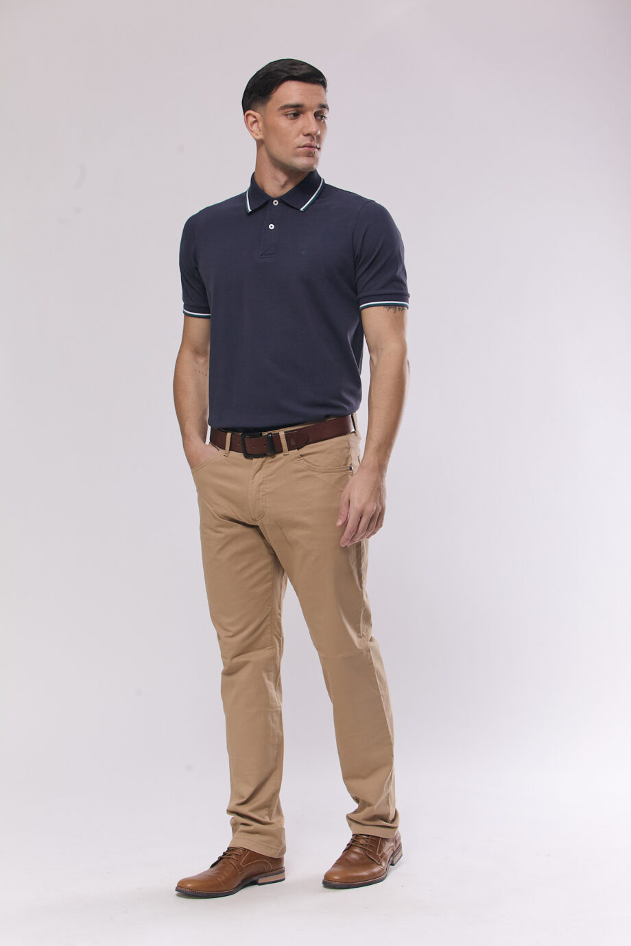 Polo piqué pima con vivos