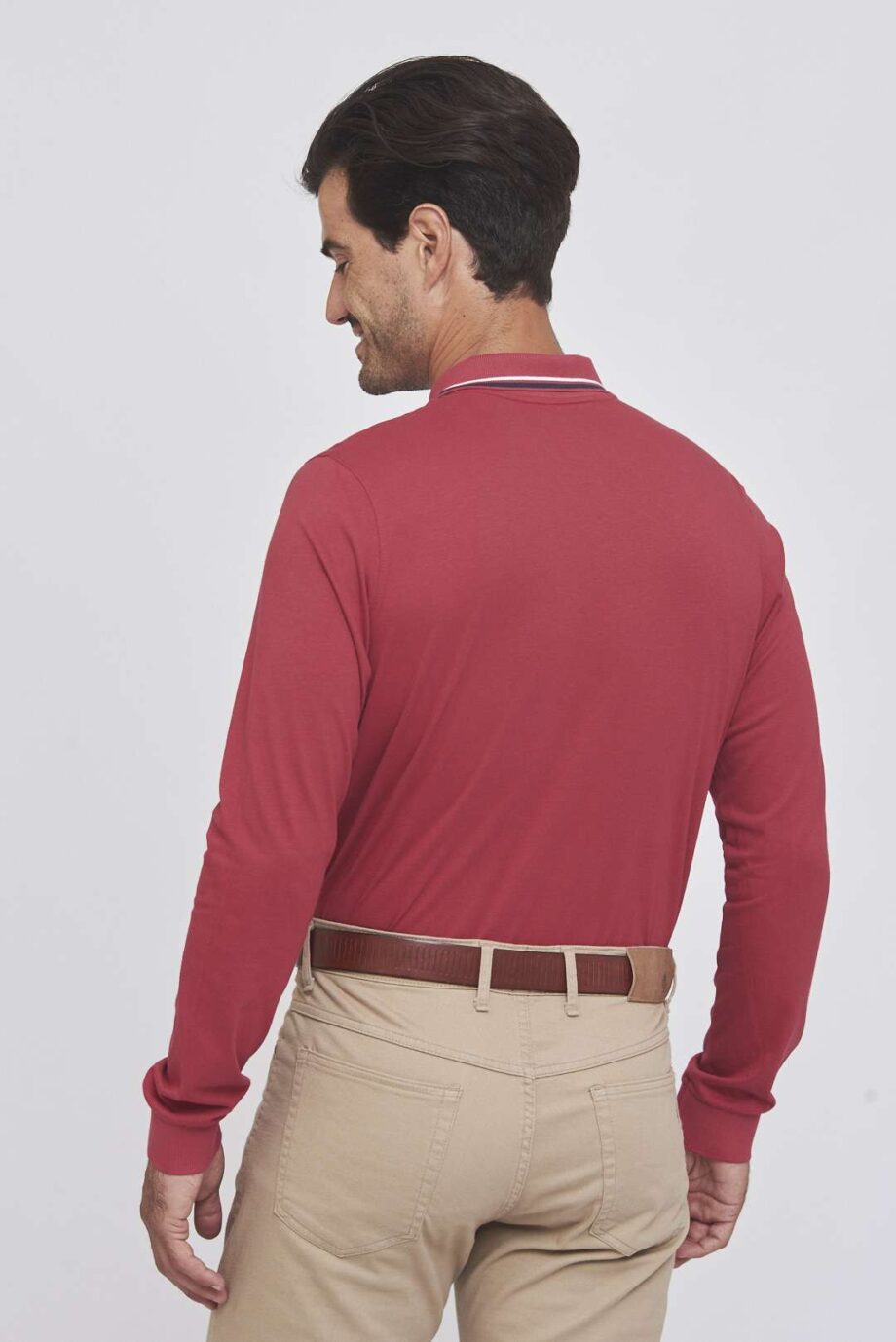 Polo mangas largas de jersey liso