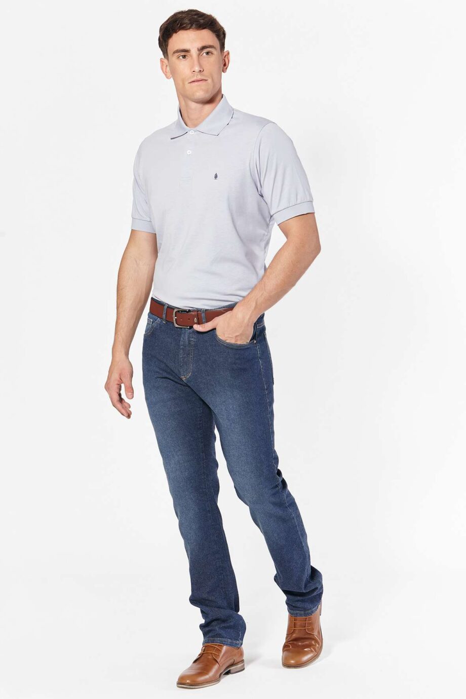 Polo lisa	de jersey peruano
