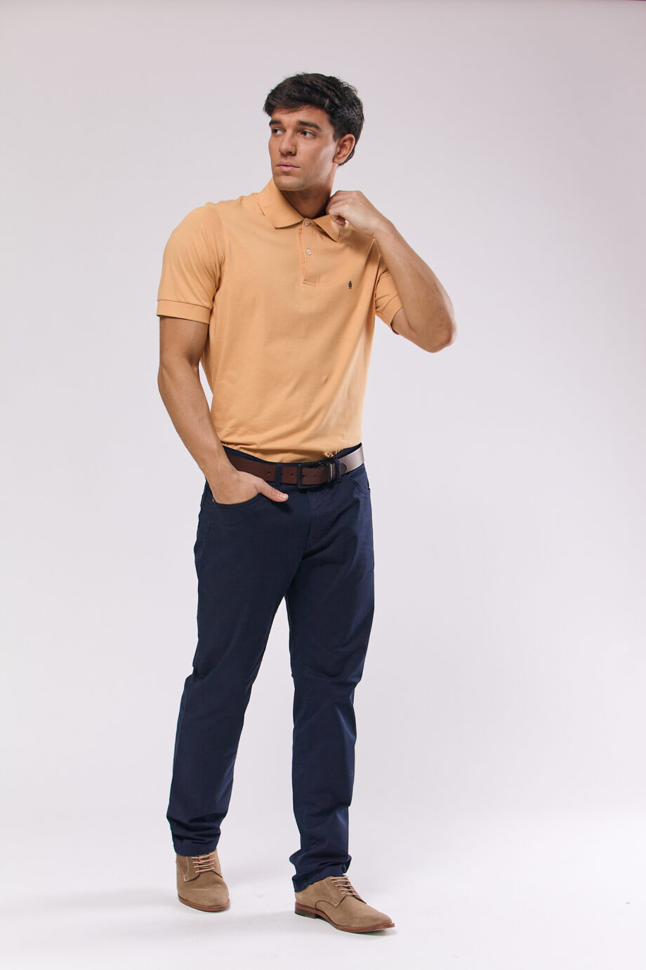 Polo lisa	de jersey peruano