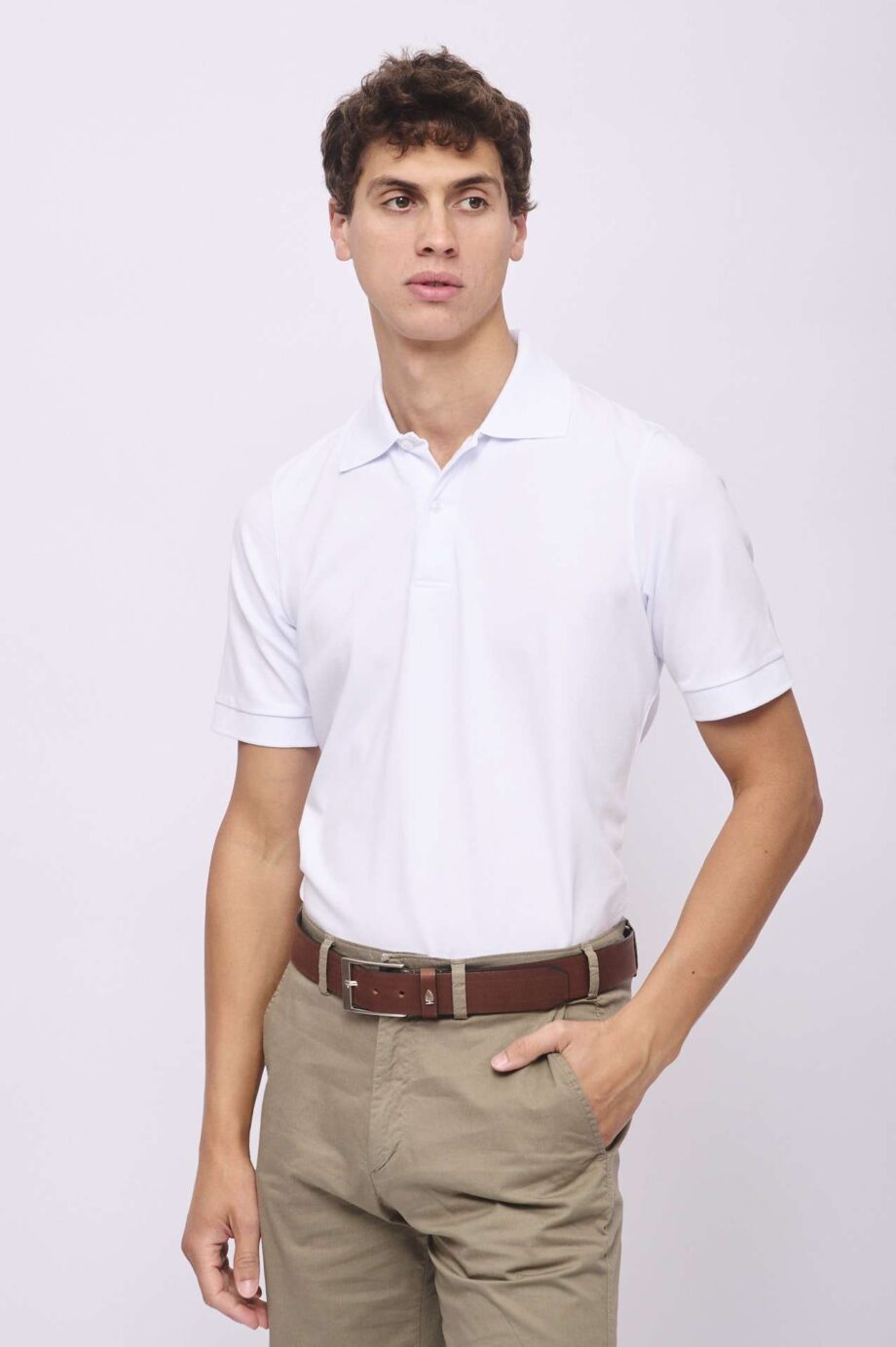 Polo lisa de piqué pima peruano
