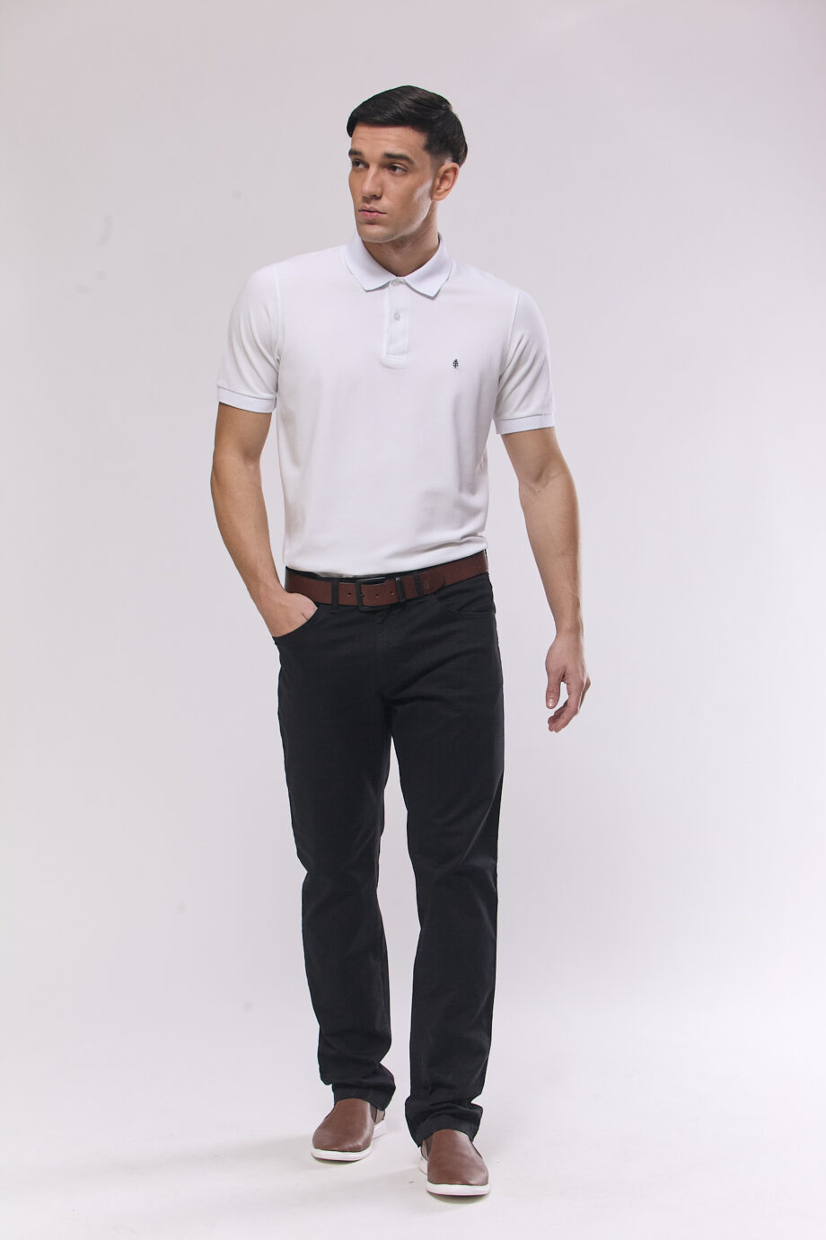 Polo lisa de piqué pima peruano