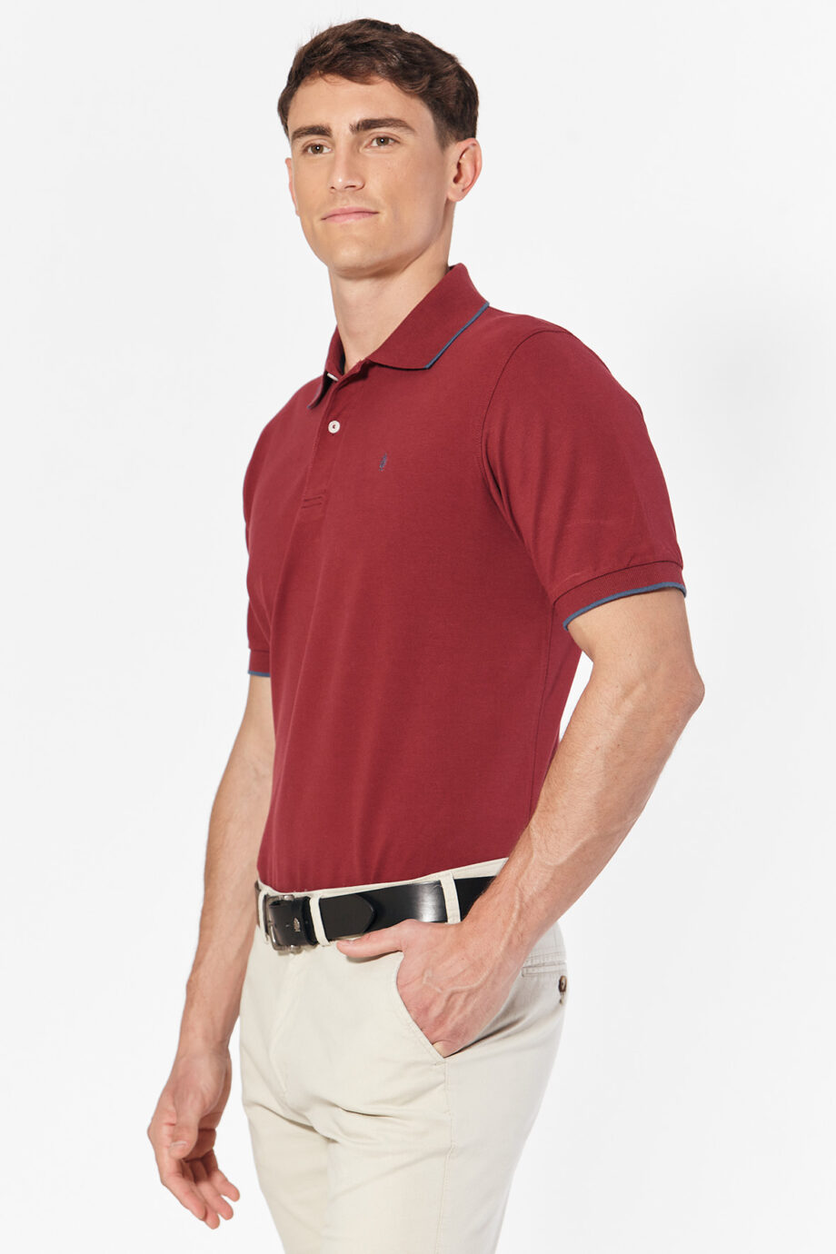 Polo de piqué pima peruano con vivo