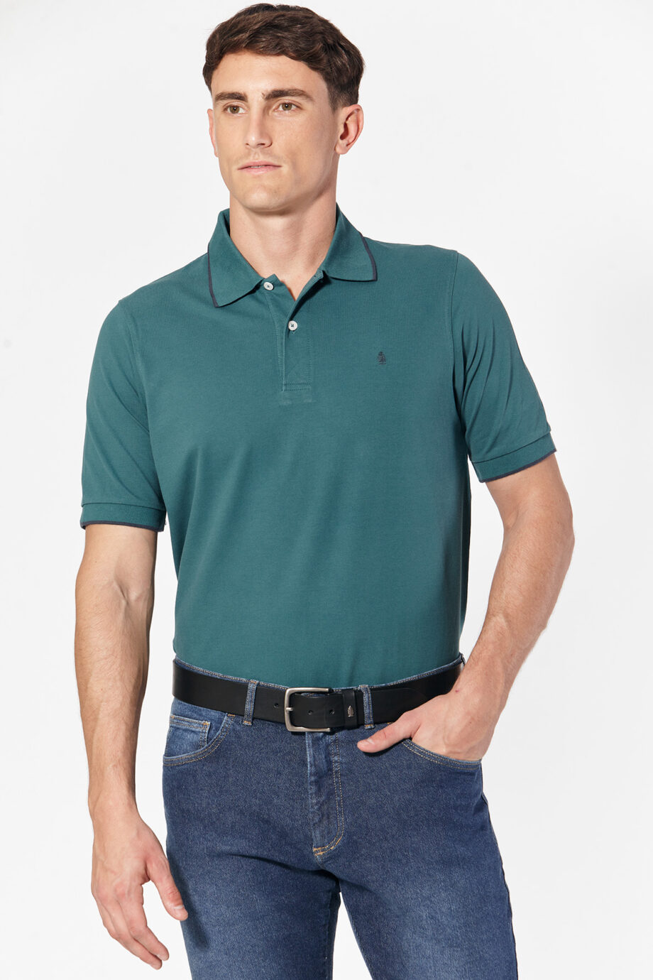 Polo de piqué pima peruano con vivo