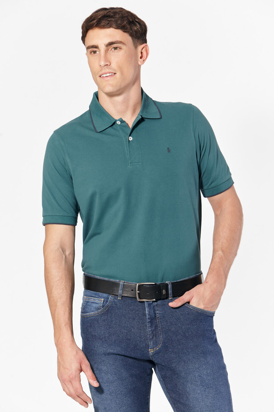 Polo de piqué pima peruano con vivo