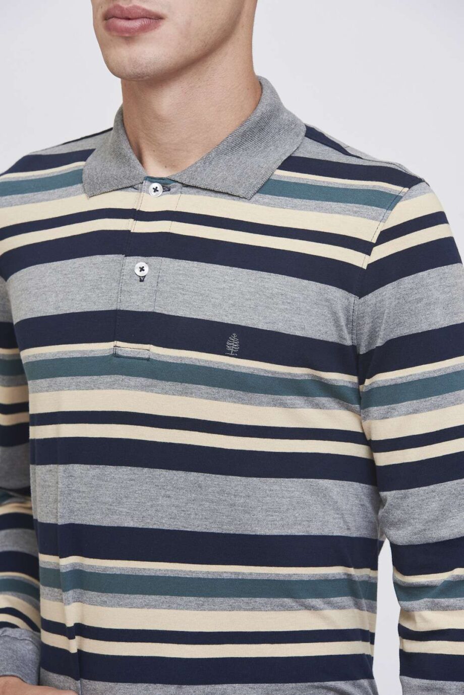 Polo mangas largas a rayas de jersey