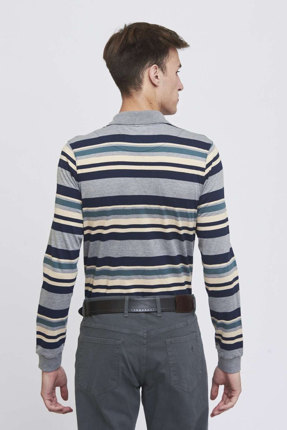 Polo mangas largas a rayas de jersey