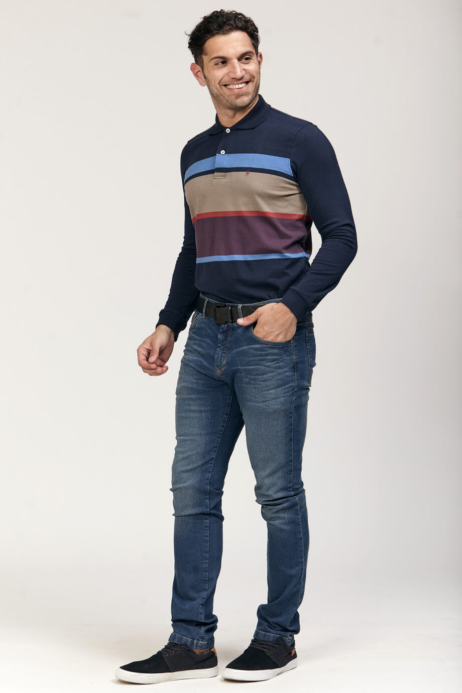 Polo rayada de jersey