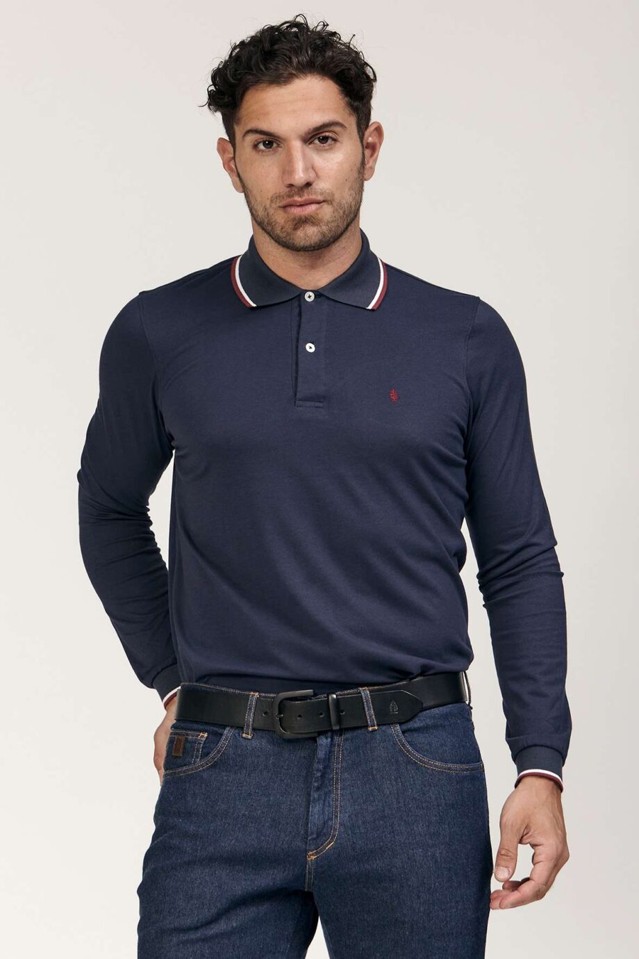 Polo con vivos de jersey liso