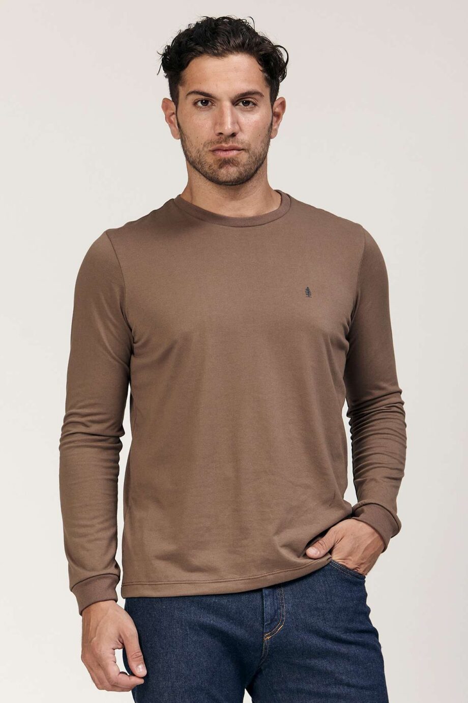 Remera escote redondo lisa de jersey