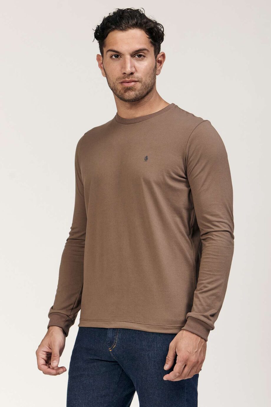Remera escote redondo lisa de jersey